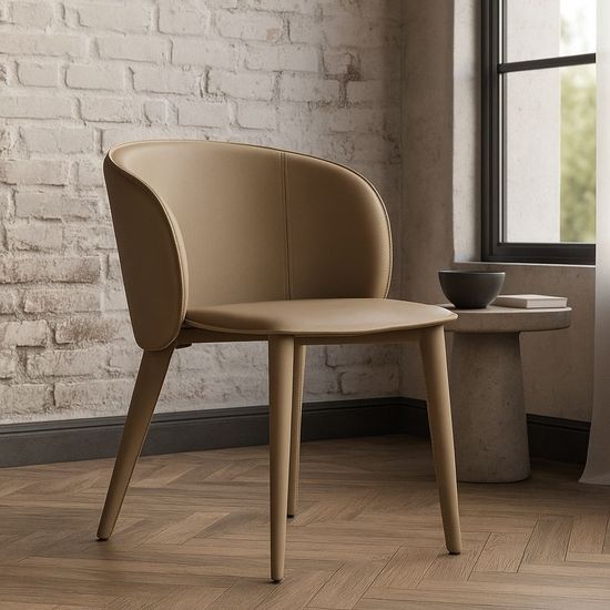 Стул Ornella кожа цвет серо-бежевый