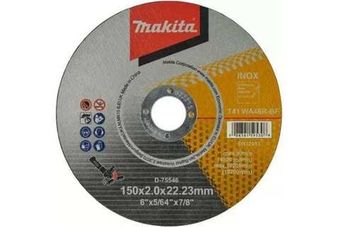 Абразивный отрезной диск для стали/нержавеющей стали 150x2х22.23 мм, WA46R, плоский Makita D-75546