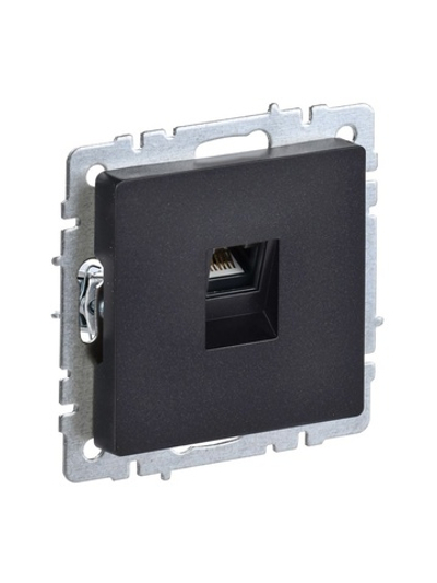 Розетка компьютерная СП RJ45 кат.5E BRITE РК10-БрЧ механизм черн. IEK BR-K10-1-K02