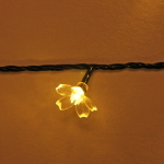 Гирлянда для улицы «Цветок» 7 м 50 ламп LED чёрный провод, 8 реж., IP-55, Теплый белый (возможность соединения), 220V