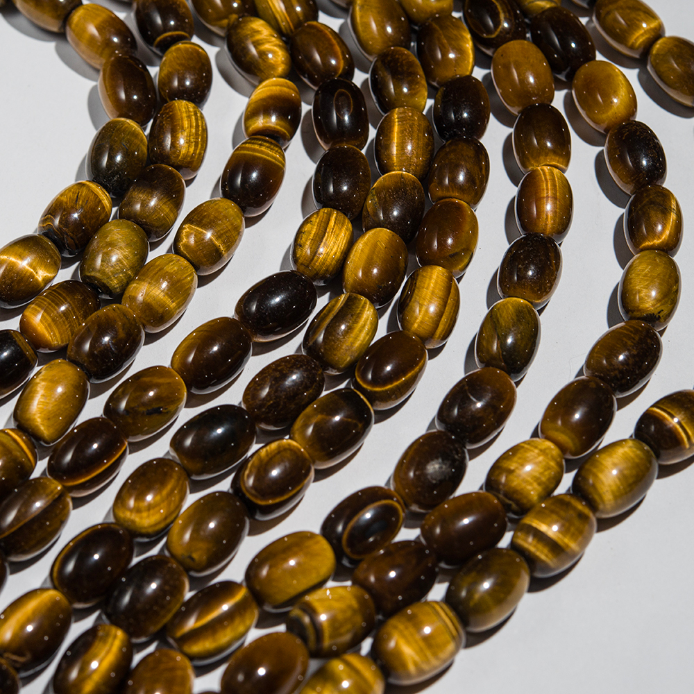 Бочонок из натурального тигрового глаза, 13-14*10мм
