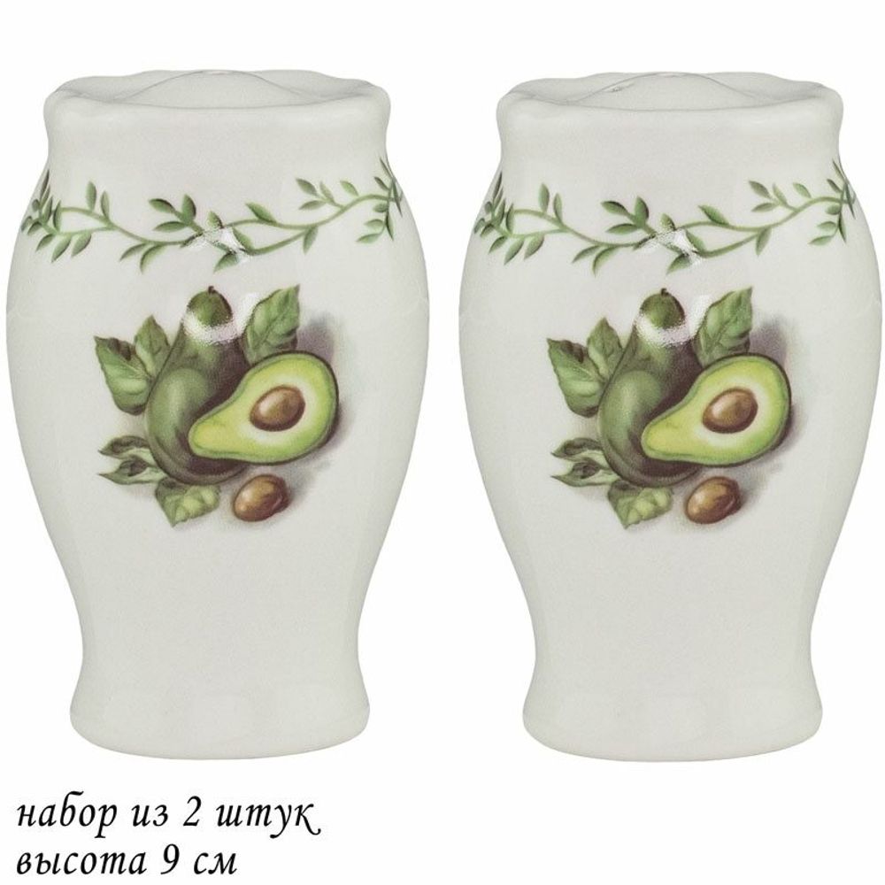 Lenardi 109-081 Набор солонок АВОКАДО в под.уп.(х72)Фарфор