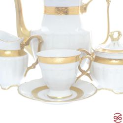 Кофейный сервиз Repast Матовая полоса Мария-тереза 15 предметов на 6 персон