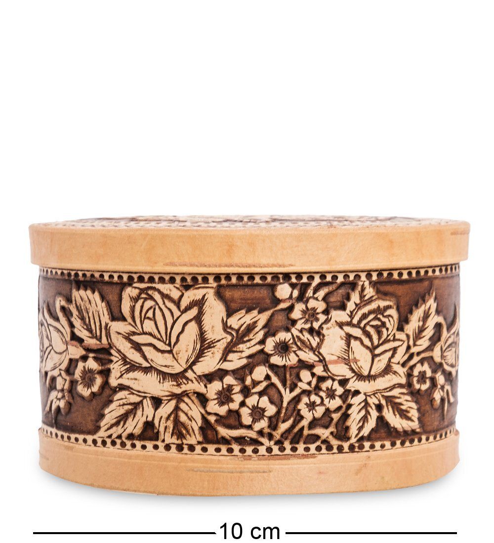Народные промыслы BST-333 Шкатулка «Цветы» (береста)
