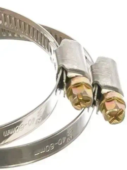 Хомут червячный из нержавеющей стали, разм. 40*60 мм, лента 9 мм. Комплект 2 шт.