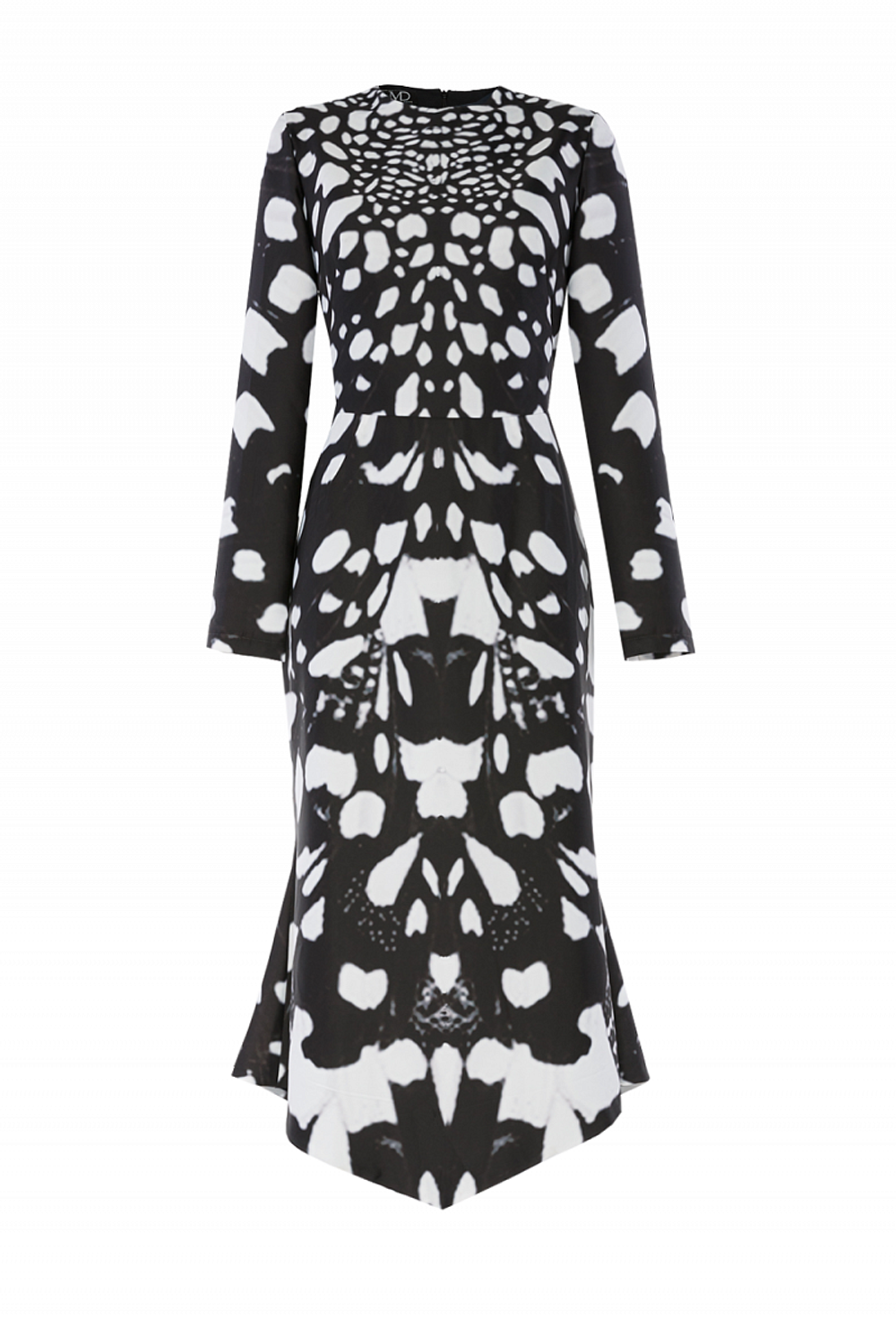 Платье чёрно-белое c принтом 39-19 SS