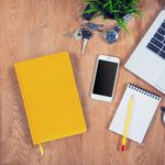 Ежедневник недатированный А5 138х213 мм BRAUBERG "Imperial" под кожу, 160 л., желтый, 111858