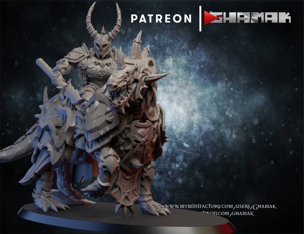 Grand Alliance Chaos Everchosen and Slaves to Darkness Chaos Knight Рыцарь Хаоса с копьём миниатюра для dnd, днд, pathfinder, фентези, Настольная игра, НРИ, Варгейм, РПГ