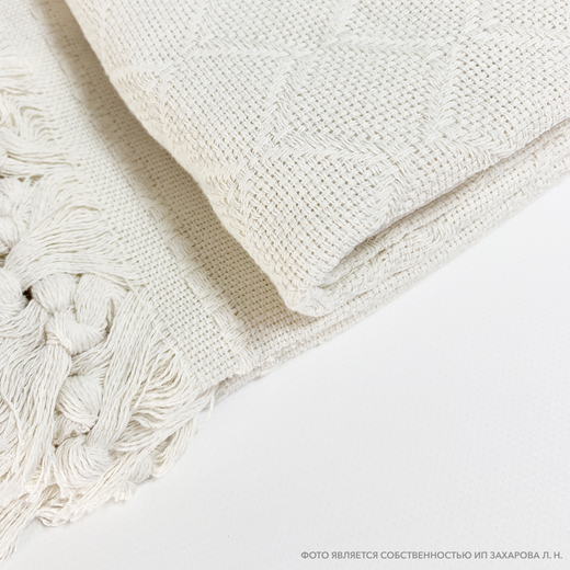 Плед-покрывало из хлопка Bari, цвет Кремовый