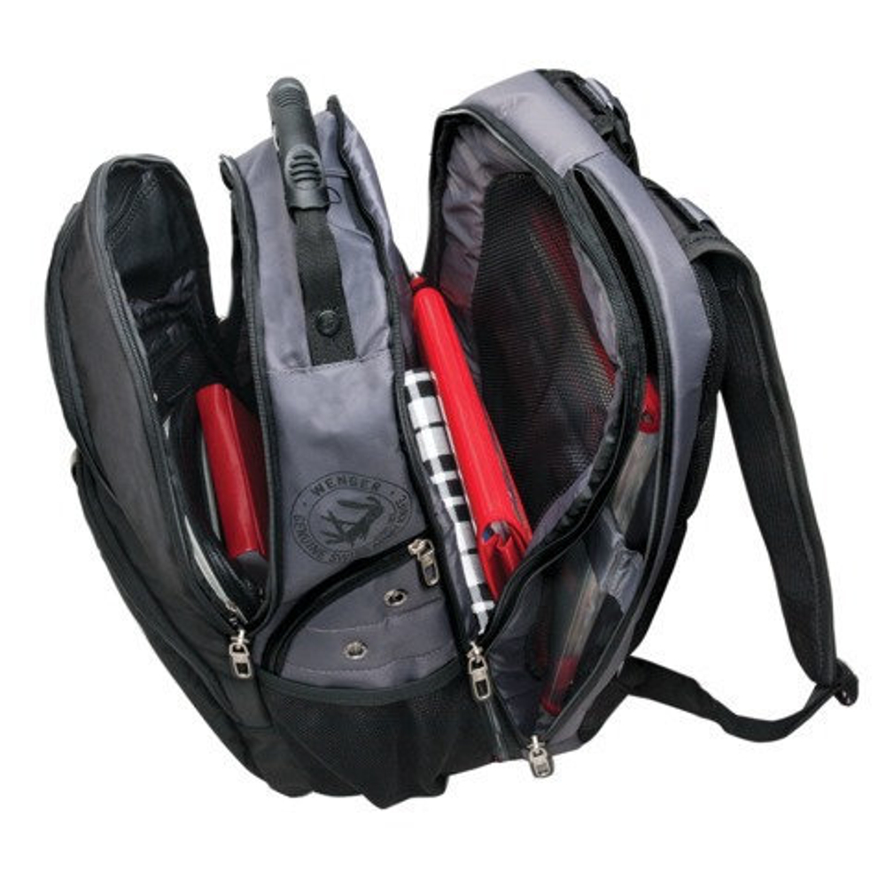 Рюкзак WENGER, универсальный, черно-серый, функция ScanSmart, 36 л, 34х23х47 см, 12704215