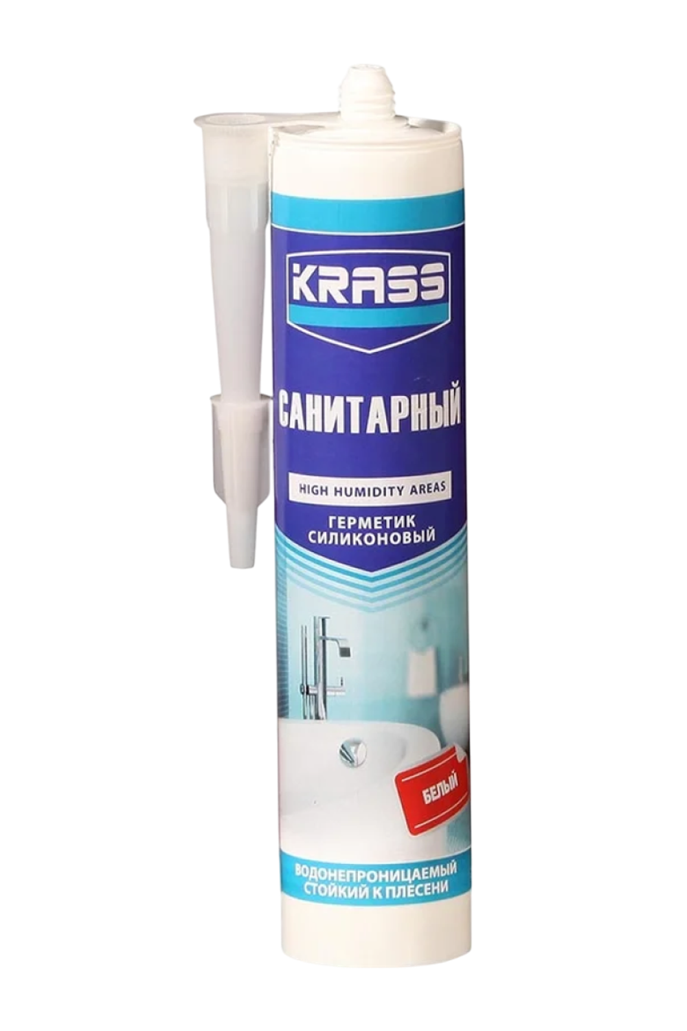 Герметик силиконовый KRASS санитарный белый 0,300 л