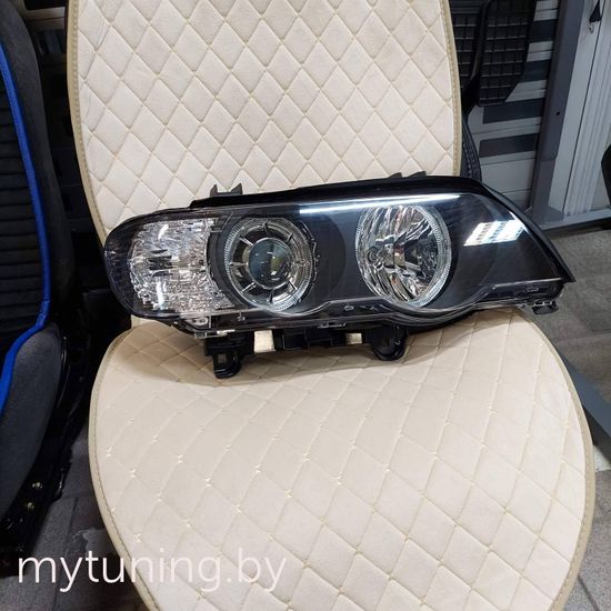 Передние фары angel eyes black H7 для BMW X5 E53