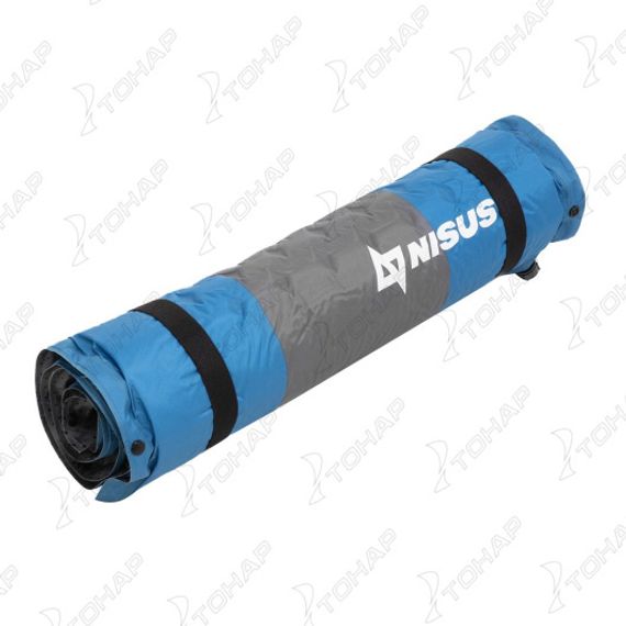 Коврик самонадув. с подушкой 30-170x65x4 голубой/серый (N-004P-BG) NISUS