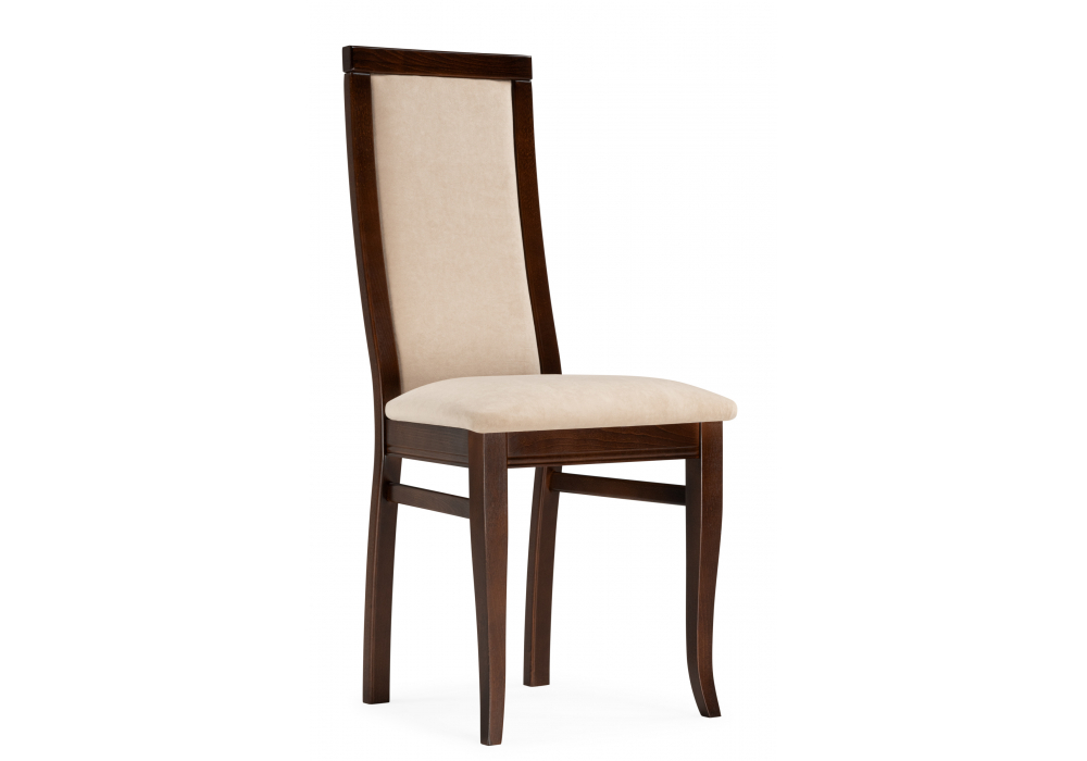 Стул деревянный Woodville Давиано велюр тедди 008, орех темный