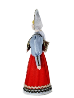 Кукла коллекционная фарфоровая в сарафане, душегрее и кокошнике,19 в. Центральная Россия