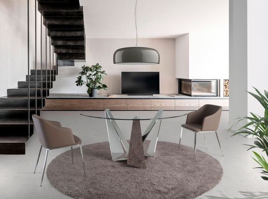 Круглый обеденный стол CT2061R /1042 стеклянный Ø150 Испания 