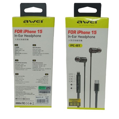 Наушники проводные Awei PC-8T Type-C пульт/мик.