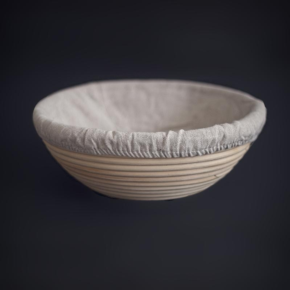 Льняной чехол для круглой расстоечной корзины L (25×8,5 см)