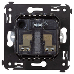 Розетка в стену, 2P+E, с з/ш, "Avanti", "Черный квадрат"