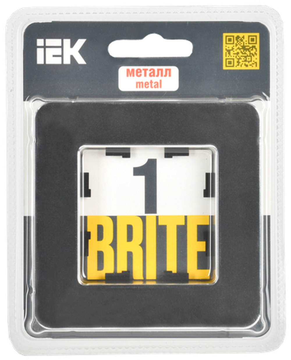 BRITE Рамка 1-местная РУ-1-1-Бр металл черный RE IEK