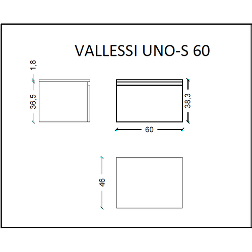 Тумба Armadi Art Flat Valessi Uno-S 60 897-060-D, DARK OAK