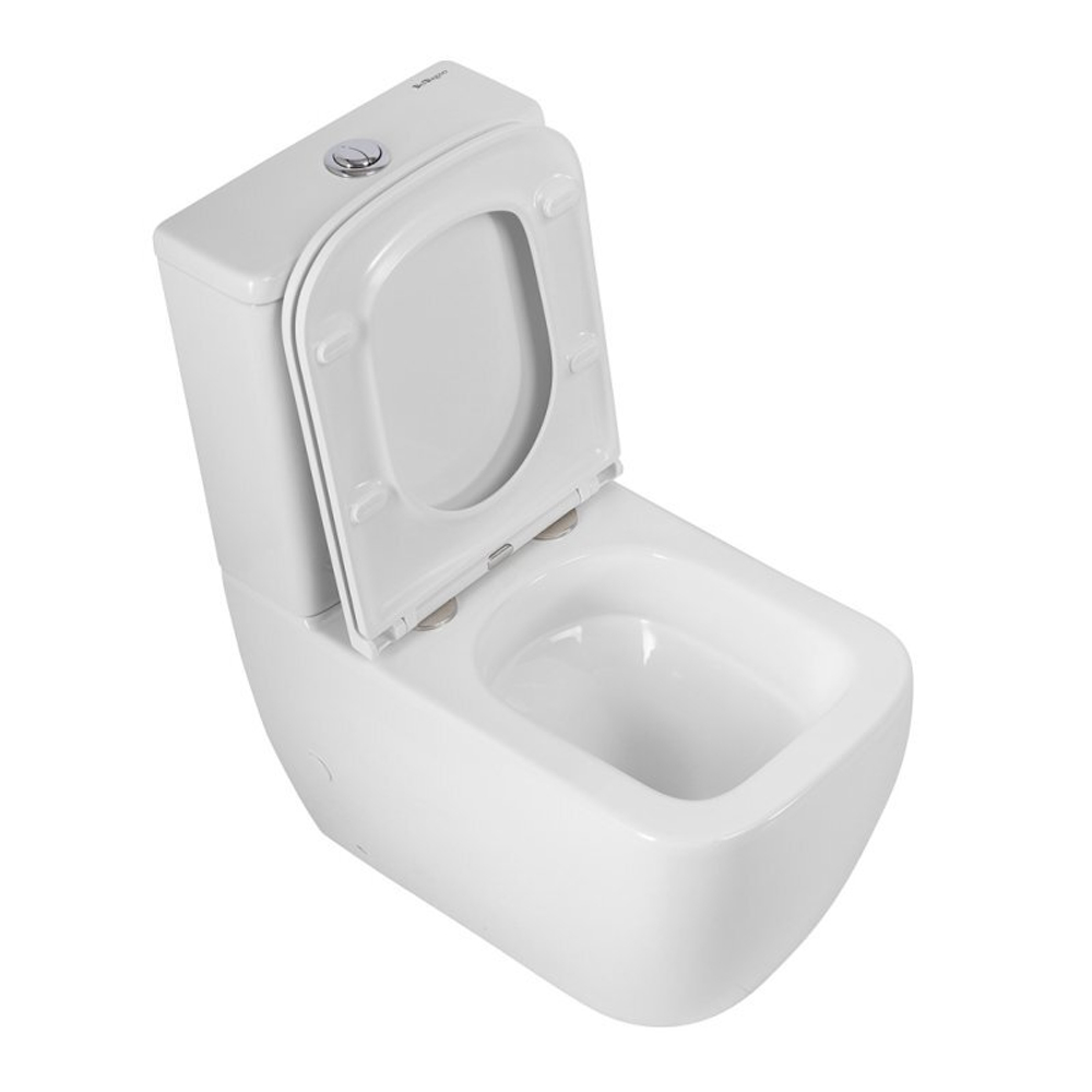 Унитаз-компакт безободковый BelBagno Luce BB2197CP-TOR/SC с крышкой-сиденьем микролифт, белый
