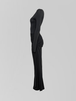 Платье by Gor 25191 длинное облегающее с разрезом сбоку