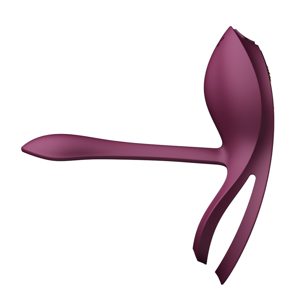 Фиолетовое эрекционное виброкольцо для пар с пультом ДУ + управление через приложение Zalo Bayek Vibrating Couples Ring Velvet Purple