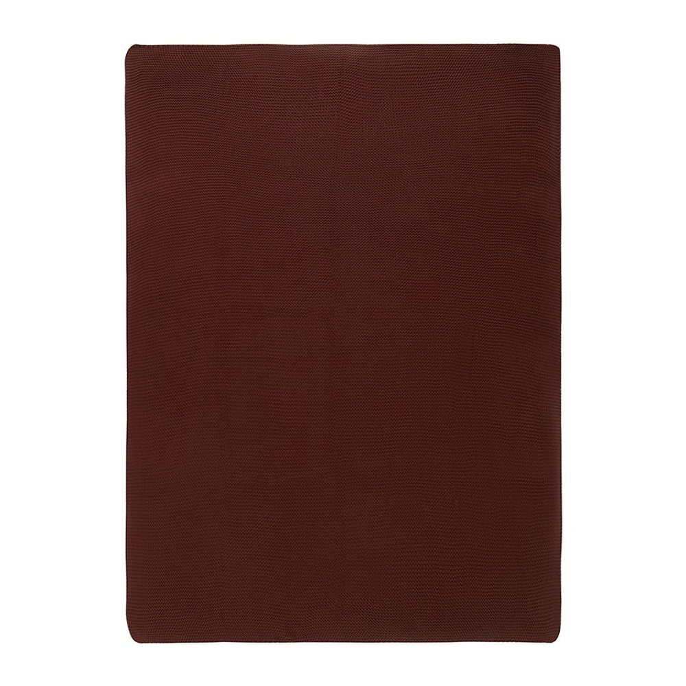 Плед из хлопка жемчужной вязки коричневого цвета из коллекции essential, 130x180 см