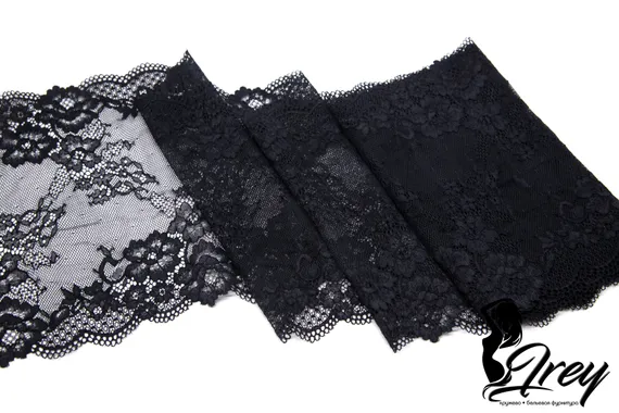 03-193 ОПТ Кружево эластичное 19 см, черный