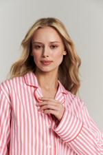 Рубашка с кантом из сатина в полоску