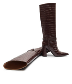 Сапоги казаки на каблуке TWINSET - коричневый(242TGT040)