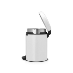 Ведро для мусора Brabantia NewIcon с металлическим внутреннем ведром белое 5л с крышкой