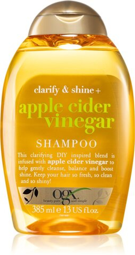 OGX Apple Cider Vinegar - очищающий шампунь для блеска и смягчения волос /   385  ml  / GTIN 3574661531656