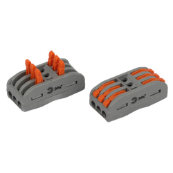 Клемма ЭРА NO-225-395 проходная 222-2413 с рычагами 3 полюса 0.08-2.5/4 мм2 упаковка 15 шт