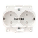 Розетка 2-м СП Стокгольм 16А IP20 с заземл. защ. шторки механизм бел. PROxima EKF EYR16-128-10