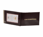 Обложка кожаная для удостоверения (доп. зажим для денег)