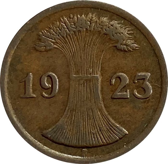 2 рентенпфеннига 1923 Германия "F"