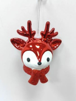 Елочная игрушка "Новогодний олененок" 7*11*20 см, красный (Серпантин)