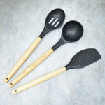 Набор кухонных принадлежностей из силикона, 12 предметов, цвет чёрный