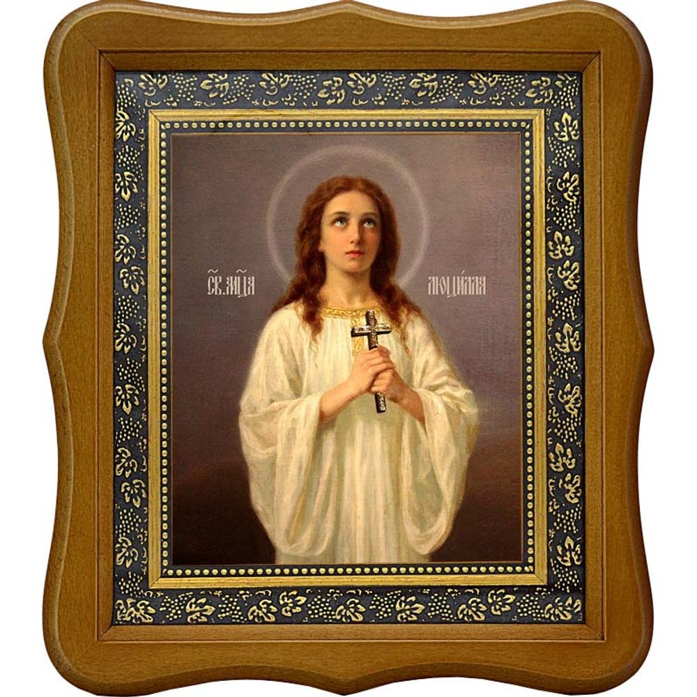 Люцилла мученица. Икона на холсте. В киоте 15 х 18 см.