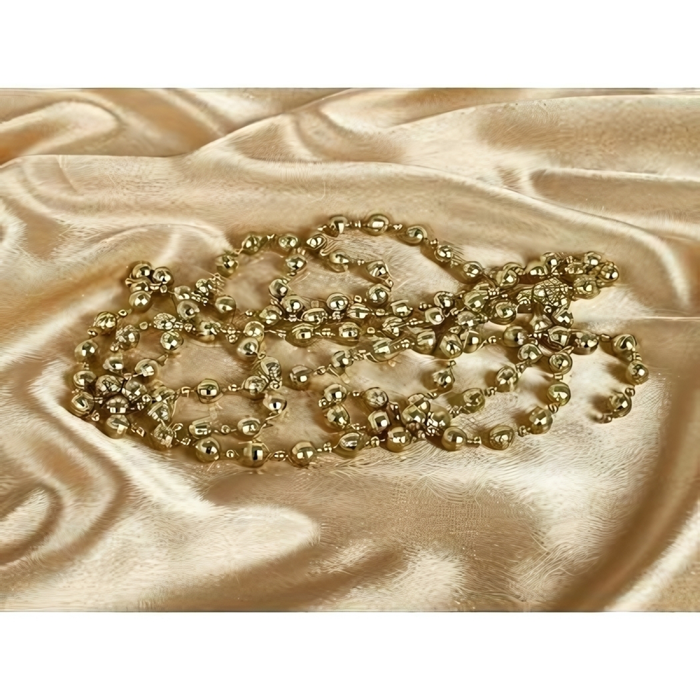 Бусы на ёлку 2м. "Капельки" Шампань (Серпантин)