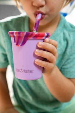 Крышки для стаканов Klean Kanteen Straw 76 мм, Pink Tie Dye - 2 шт с трубочкой