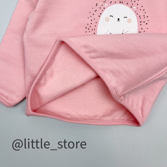 Джемпер из футера с начесом "Ежики" розовый жемчуг