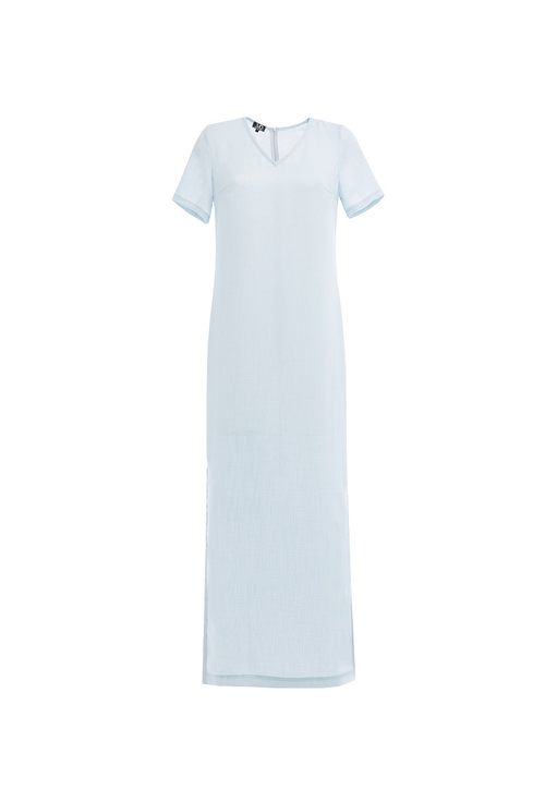 Удлиненная платье-туника голубая 04-02-25 SS