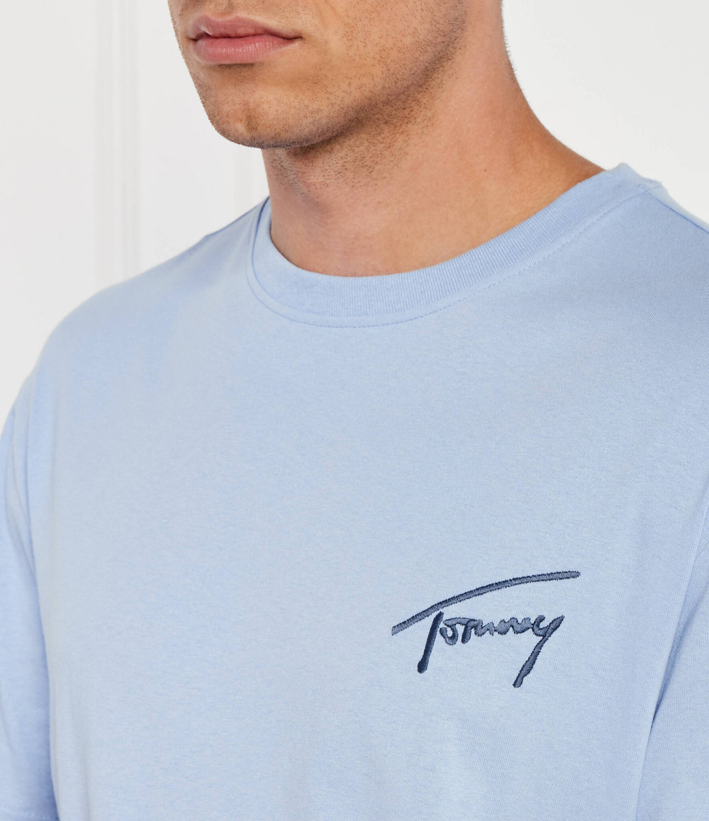 Футболка SIGNATURE Tommy Jeans - голубой(DM0DM17994)