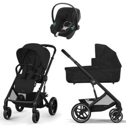 Коляска Cybex Balios S Lux BLK complete Aton B2 Volcano Black 3 в 1 Moon Black с дождевиками