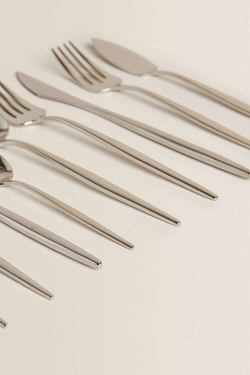 ZARA HOME ДЕСЕРТНАЯ ЛОЖКА С ТОНКОЙ РУЧКОЙ, СТАЛЬНОЙ