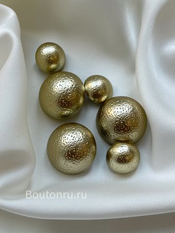 Пуговицы полусфера с вкраплениями матовое золото лимонное