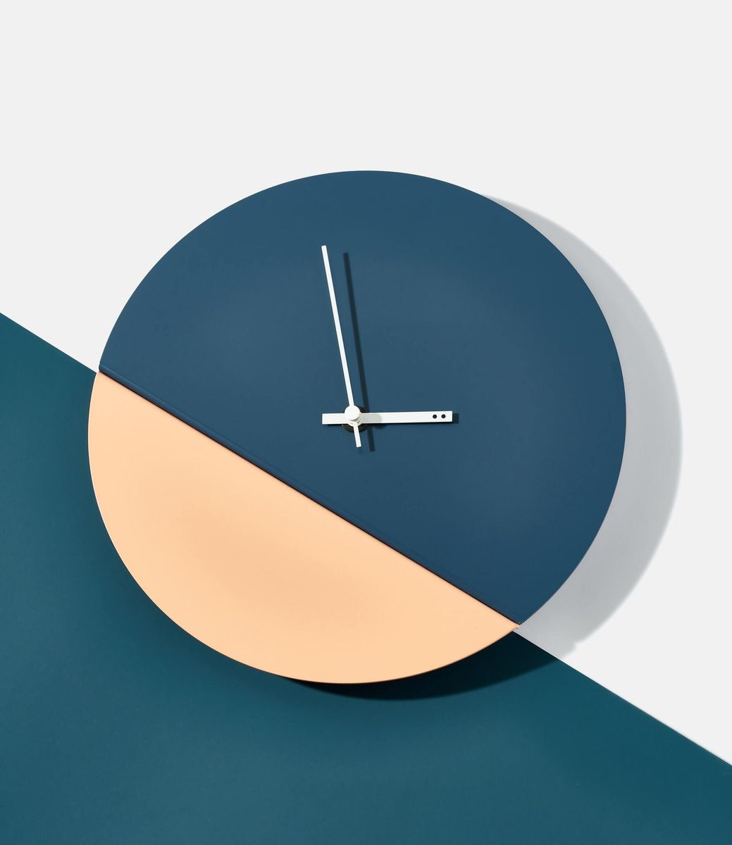 TOO Designs Too Tone Clock  Slate & Salmon — настенные часы